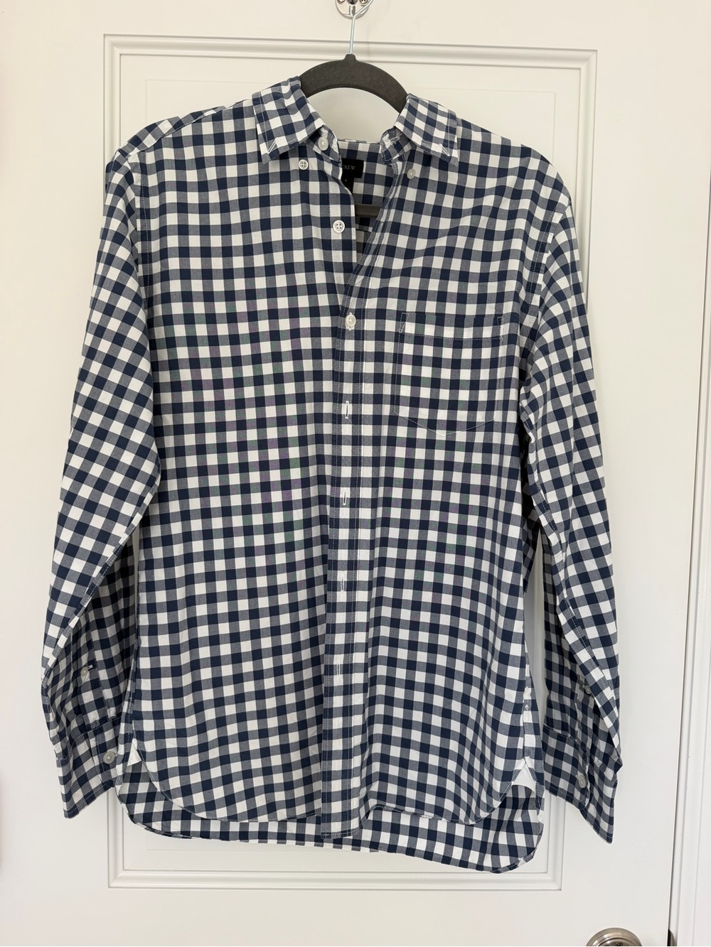 Men's J.Crew Navy & White Gingham Button-Down Shirt